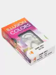 Серый цветные контактные линзы Illusion colors Shine, 2 шт, 3 месяца