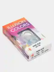 Голубой цветные контактные линзы Illusion colors Shine, 2 шт, 3 месяца
