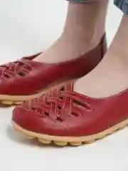 Багровый балетки женские из натуральной кожи, 4 цвета
