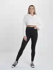 Черный лосины Sport Collection с высокой талией (брюки с кожаными вставками)
