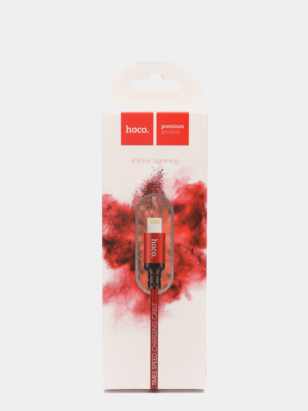 Красный кабель зарядный для телефона HOCO X14 для Lightning iPhone