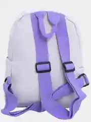 Белый рюкзак детский со значками и игрушкой зайчиком, пикачу