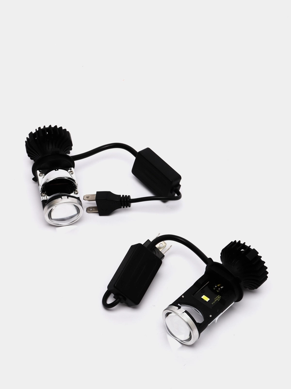 Светодиодные Bi-LED лампы с линзой Aozoom H4, 6000K, 45W, 4200LM, автомобильные, 2 штуки