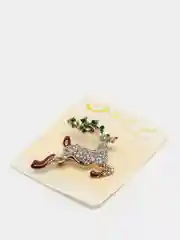 Брошь женская Лань с кристаллами