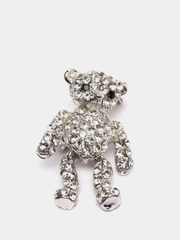 Мини брошь Мишка, цирконы, 2,8*1,5 см