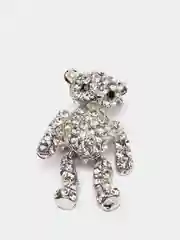 Мини брошь Мишка, цирконы, 2,8*1,5 см