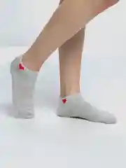Серый носки женские с сердечком