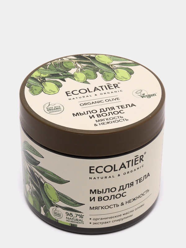 Мыло для тела и волос Мягкость и Нежность ECOLATIER ORGANIC OLIVE, 350 мл