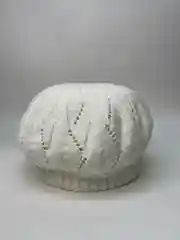 Молочный берет женский ажурный  Ангел