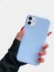 Голубой чехол на iPhone 7/8, Xr, 11, 12, силиконовый матовый, 5 цветов