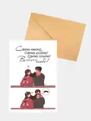 Черный открытка-комиксы "Любовь"