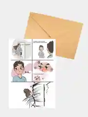 Белый открытка "Комикс"