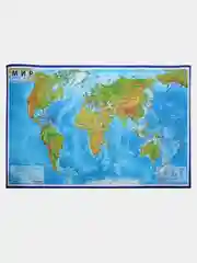 Карта мира настенная для детей / интерактивная / ламинированная 101x66 см