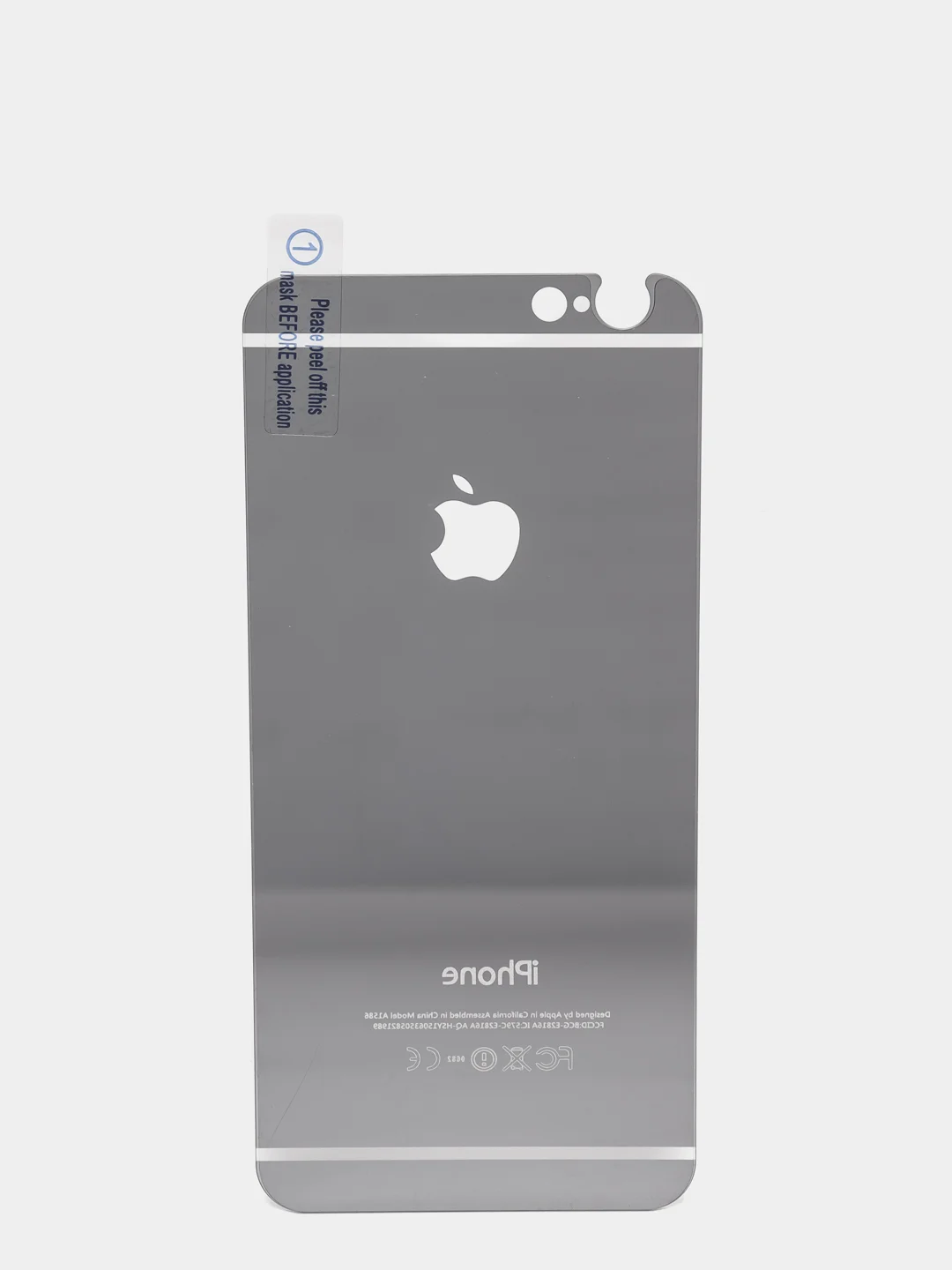 Серый металлик защитное заднее стекло для iPhone 6