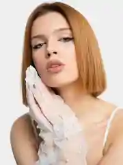 Сетчатые белые перчатки с искусственным жемчугом