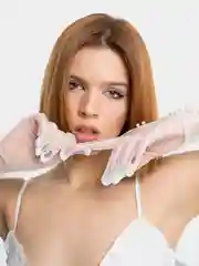 Сетчатые белые перчатки с искусственным жемчугом