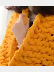 Желтый плед Eco-Me/Puffy, синель