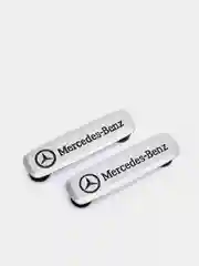 Комплект шильдиков с эмблемой авто "MERCEDES-BENZ" и  4 винтовыми креплениями (Пара)