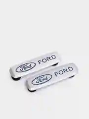 Комплект шильдиков металлических с эмблемой авто "FORD" и 4 винтовыми креплениями (Пара)