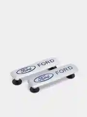 Комплект шильдиков металлических с эмблемой авто "FORD" и 4 винтовыми креплениями (Пара)