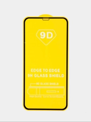 Защитное стекло 9D для iPhone всех моделей с тонкой черной рамкой