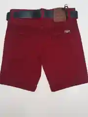 Шорты бордовые с ремнем