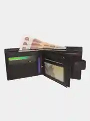 Тёмно-коричневый кошелек мужской из натуральной кожи Fani