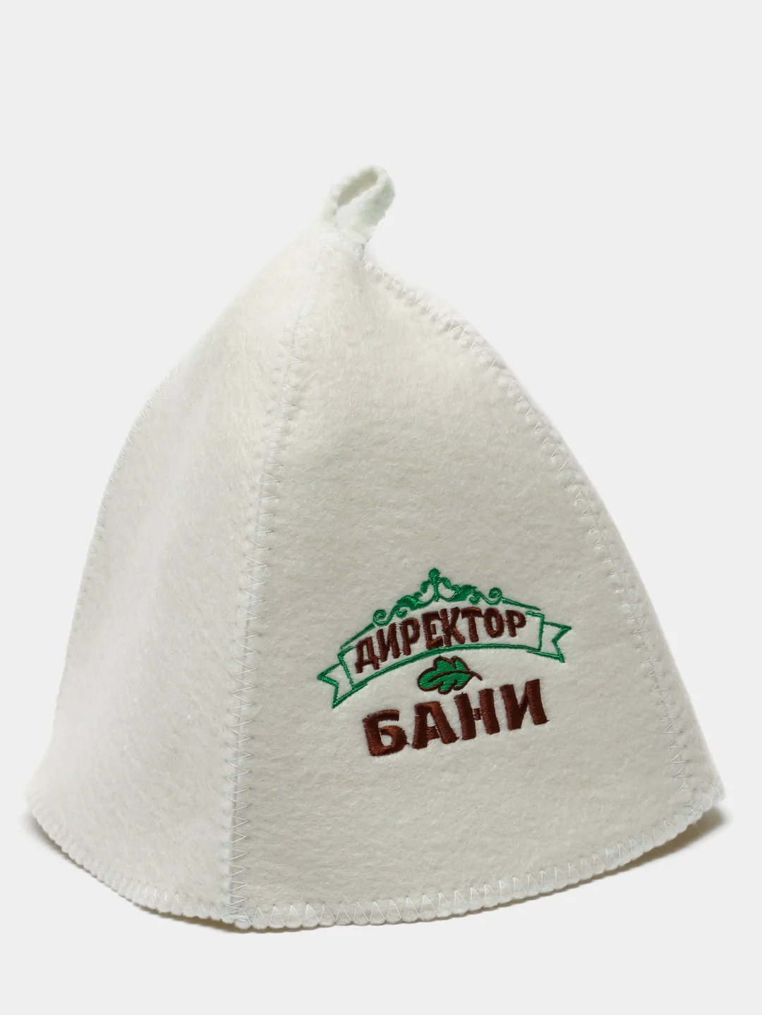 Белый набор для бани и сауны "Директор бани" и другие из 3-х предметов (шапка, коврик, рукавица)