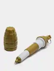 Оливковый ручка шариковая-прикол, Граната, раздвижная, 12 см к 23 февраля