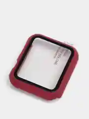 Багровый бампер с защитным стеклом и ремешком для Apple Watch 38/40/41/42/44/45/49