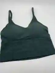 Зелёный хаки топ спортивный удлиненный