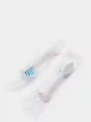 Розовый детская электрическая зубная щетка / +5 насадок и батарейка
