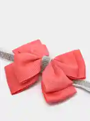 Кораллово-розовый повязка для девочки с бантиком