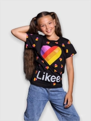 Детская футболка с принтами like, tiktok, instagram, among us