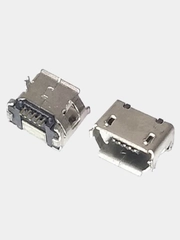 5 штук Гнездо micro-USB 5конт smd (нижнее крепление, 2 крепежа в плату 6.4мм)