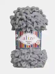 Тёмно-серый alize Puffy Fine турецкая плюшевая пряжа, Ализе Пуффи Файн вязание руками 100 г 14,5 м