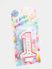 Алый свеча для торта "Горошек", цифры 1, 2, 3