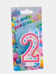 Красный свеча для торта "Горошек", цифры 1, 2, 3