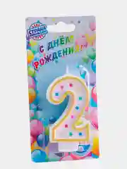 Золотой свеча для торта "Горошек", цифры 1, 2, 3