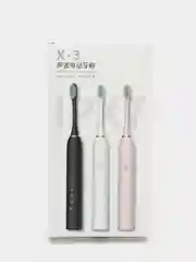 Черный электрическая звуковая зубная щетка 6 режимов 4 насадки SONIC TOOTHBRUSH X-3
