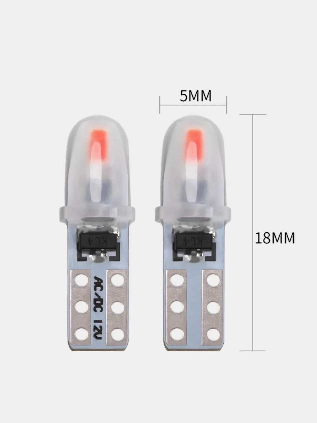 Белый автомобильная светодиодная лампа Т5 3014 2 SMD, 5 штук