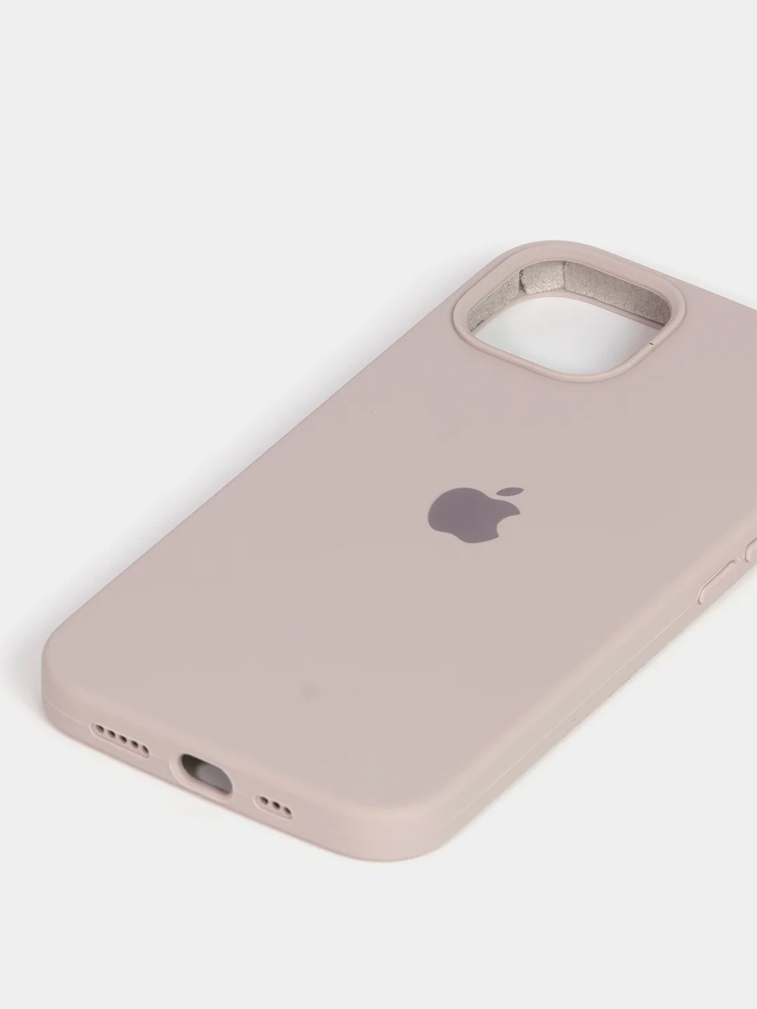 Бежевый меланж чехол Silicone Case для iPhone 13 с закрытым низом