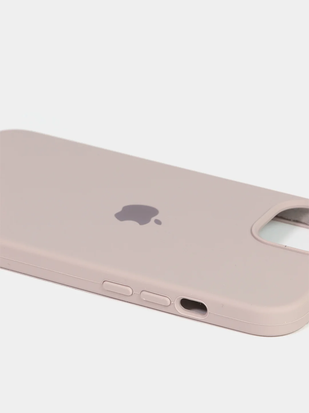 Бежевый меланж чехол Silicone Case для iPhone 13 с закрытым низом