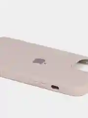 Бежевый меланж чехол Silicone Case для iPhone 13 с закрытым низом