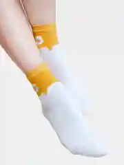 Алый носки высокие с принтом, унисекс