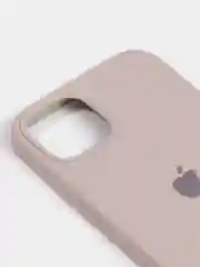 Бежевый меланж чехол Silicone Case для iPhone 13 с закрытым низом