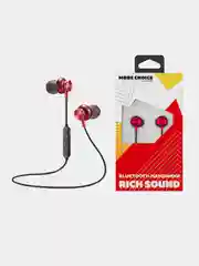 Красный bluetooth-наушники More Choice BG6, вакуумные, с шейным шнурком