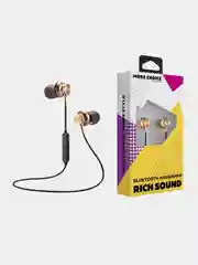 Золотой bluetooth-наушники More Choice BG6, вакуумные, с шейным шнурком