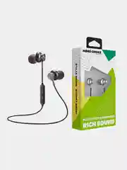 Серебряный bluetooth-наушники More Choice BG6, вакуумные, с шейным шнурком