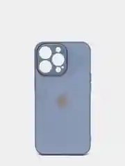 Небесно-голубой чехол силиконовый со стеклянной панелью для iPhone 13 Pro